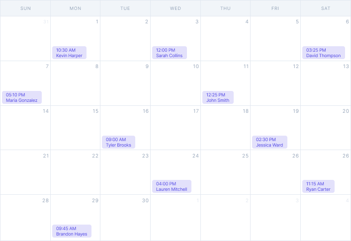 Calendar Content